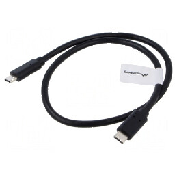 Cablu USB 3.1 USB C Aurit 0,5m Negru | Electronic-mag.ro | Componente Electronice
