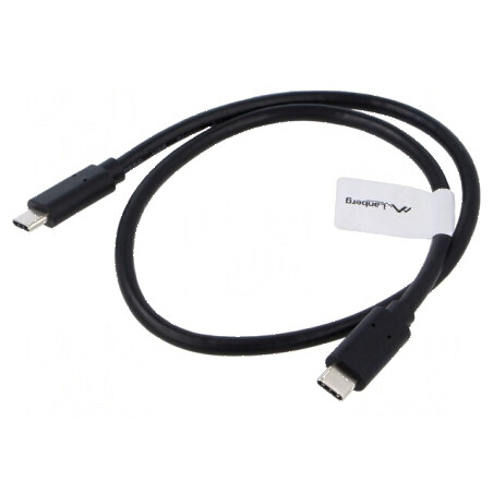 Cablu USB 3.1 USB C Aurit 0,5m Negru | Electronic-mag.ro | Componente Electronice