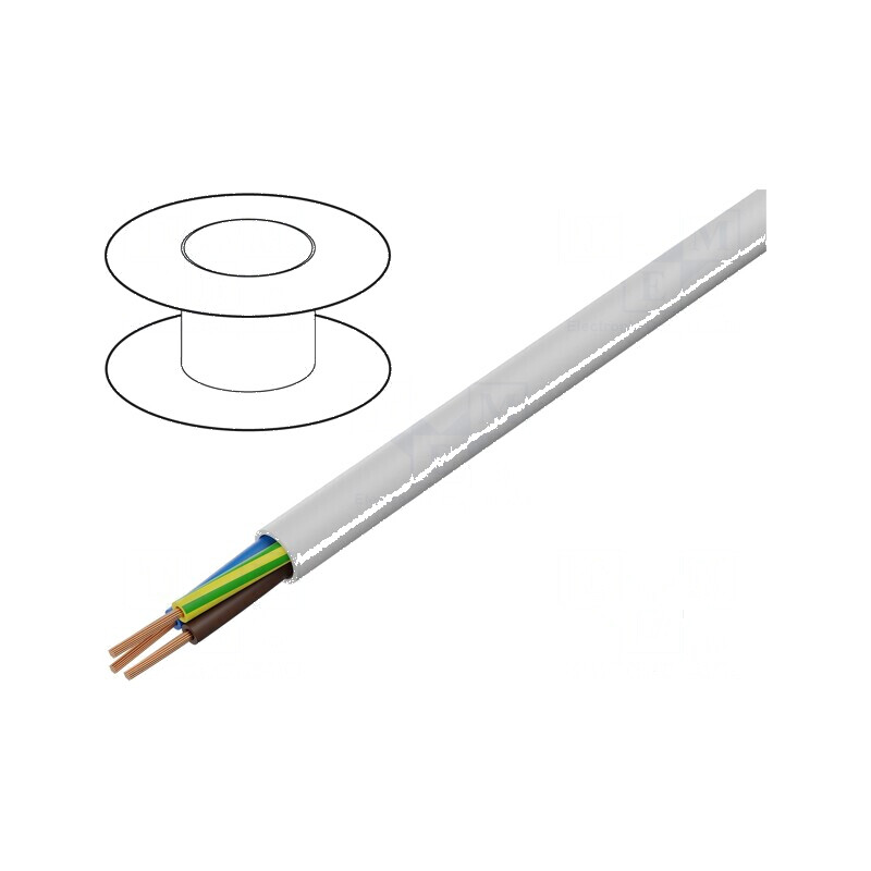 Cablu H05VV-F/SJT 3x13AWG litat Cu PVC gri 300V 13AWG | Electronic-mag.ro | Componente Electronice