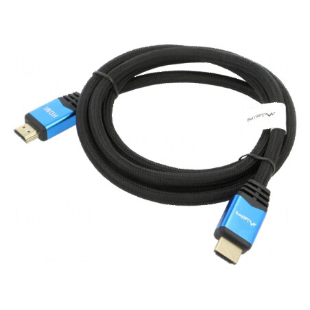 Cablu HDMI 2.0 textil 1,8m negru cu mufă HDMI pe ambele părți | Electronic-mag.ro | Componente Electronice