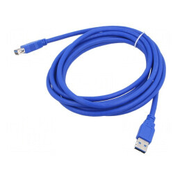 Cablu USB 3.0 A-A aurit 3m albastru | Electronic-mag.ro | Componente Electronice