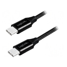 Cablu USB 2.0 USB C 1m negru PVC | Electronic-mag.ro | Componente Electronice