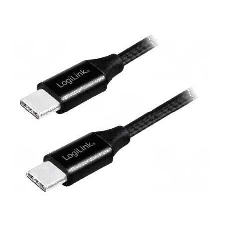 Cablu USB 2.0 USB C 1m negru PVC | Electronic-mag.ro | Componente Electronice