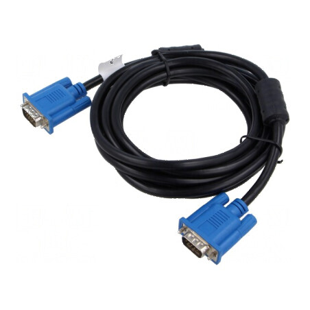 Cablu D-Sub 15pin HD negru 3m | Electronic-mag.ro | Componente Electronice