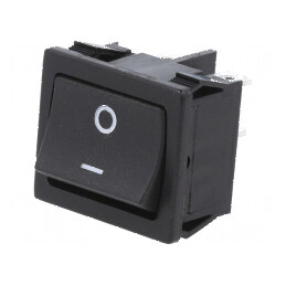 Rocker DPST ON-OFF 6A/250VAC negru fără PRE 50mΩ | Electronic-mag.ro | Componente Electronice
