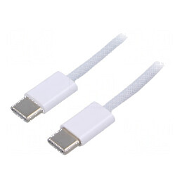 Cablu USB 2.0 USB C 1m alb nichelat | Electronic-mag.ro | Componente Electronice