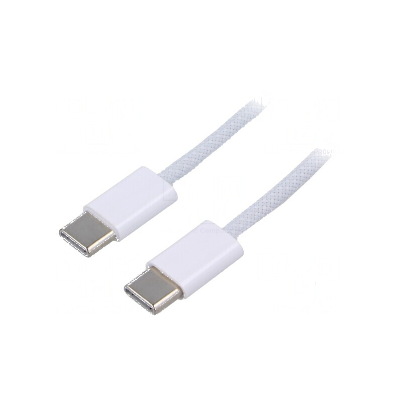 Cablu USB 2.0 USB C 1m alb nichelat | Electronic-mag.ro | Componente Electronice