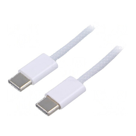 Cablu USB 2.0 USB C 1m alb nichelat | Electronic-mag.ro | Componente Electronice