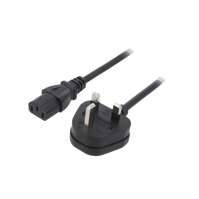 Cablu 3x0,75mm2 BS 1363 IEC C13 mamă PVC 1m negru | Electronic-mag.ro | Componente Electronice Cablu 3x0,75mm2 BS 1363 IEC C13 mamă PVC 1m negru | Electronic-mag.ro | Componente Electronice