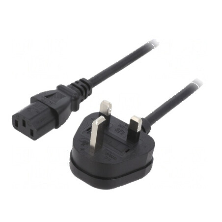 Cablu 3x0,75mm2 BS 1363 IEC C13 mamă PVC 1m negru | Electronic-mag.ro | Componente Electronice