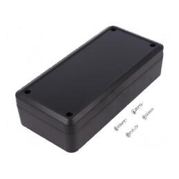 Carcasă universală ABS neagră 89mm x 189mm x 50mm | Electronic-mag.ro | Componente Electronice