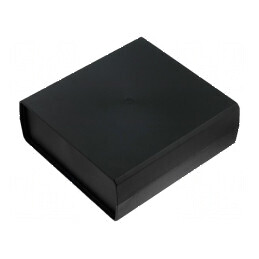 Carcasă polistiren neagră cu panou 188mm x 198mm x 70mm | Electronic-mag.ro | Componente Electronice