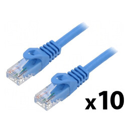 Patch cord U/UTP 5e 0,5m CCA PVC albastru 26AWG | Electronic-mag.ro | Componente Electronice
