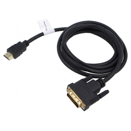 Cablu DVI-D la HDMI 1,8m 28AWG negru | Electronic-mag.ro | Componente Electronice