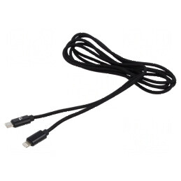 Cablu USB 2.0 Apple Lightning și USB C, 1,8m, negru | Electronic-mag.ro | Componente Electronice