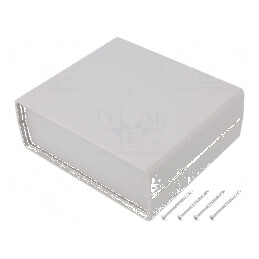 Carcasă polistiren gri cu panou 159mm x 139mm x 59mm | Electronic-mag.ro | Componente Electronice