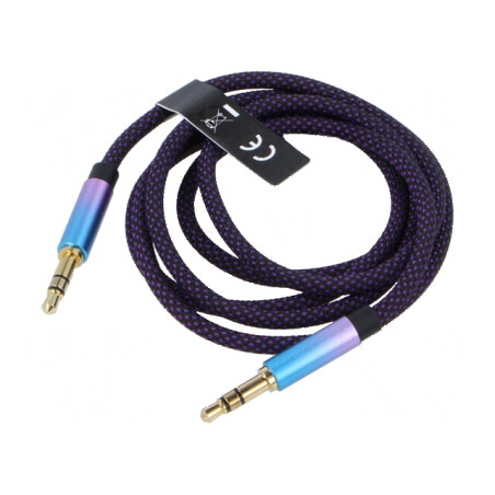 Cablu audio Jack 3.5mm aurit, 1m, mufe ambele părţi | Electronic-mag.ro | Componente Electronice