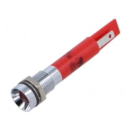 Lampă LED concav roşie 230VAC Ø8mm | Electronic-mag.ro | Componente Electronice