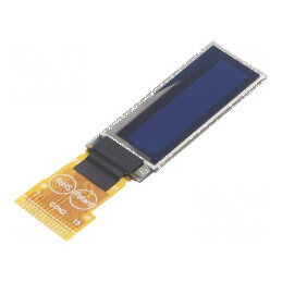 Afișaj OLED grafic 0,91" 128x32 galben, dimensiuni 30x11,5x1,26mm | Electronic-mag.ro | Componente Electronice