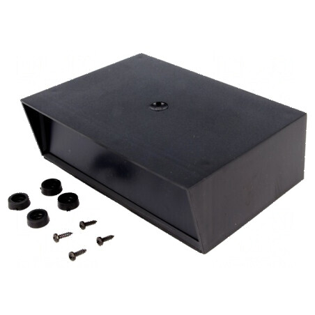 Carcasă ABS neagră cu panou 150mm X 110mm Y 50mm Z | Electronic-mag.ro | Componente Electronice