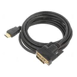 Cablu DVI-D la HDMI 3m negru 30AWG | Electronic-mag.ro | Componente Electronice