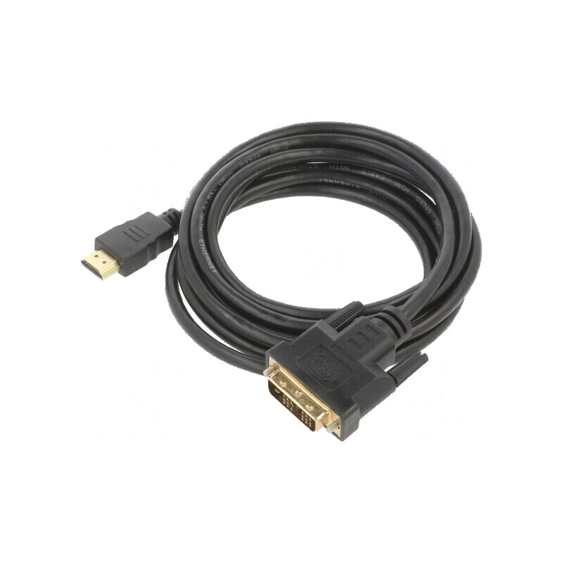 Cablu DVI-D la HDMI 3m negru 30AWG | Electronic-mag.ro | Componente Electronice