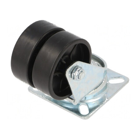 Roată de transport 50mm cu roți duble 80kg | Electronic-mag.ro | Componente Electronice