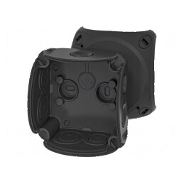 Carcasă cutie conexiuni IP66 neagră 84mm x 84mm x 55mm | Electronic-mag.ro | Componente Electronice