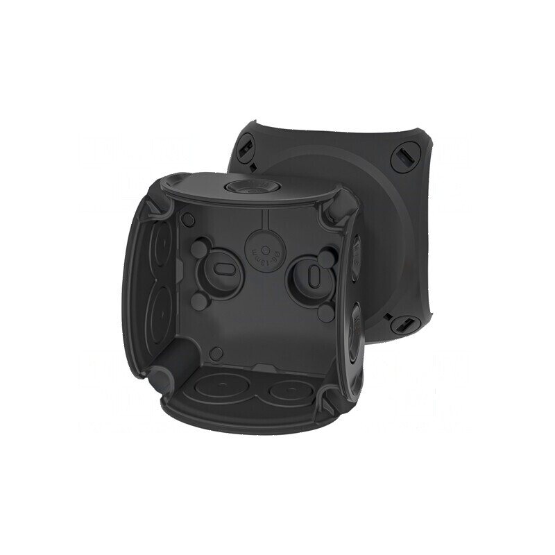 Carcasă cutie conexiuni IP66 neagră 84mm x 84mm x 55mm | Electronic-mag.ro | Componente Electronice Carcasă cutie conexiuni IP66 neagră 84mm x 84mm x 55mm | Electronic-mag.ro | Componente Electronice