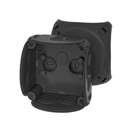 Carcasă cutie conexiuni IP66 neagră 84mm x 84mm x 55mm | Electronic-mag.ro | Componente Electronice