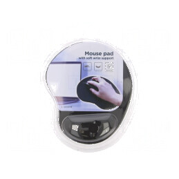 Mouse pad neagră din gel 240x200x4mm | Electronic-mag.ro | Componente Electronice