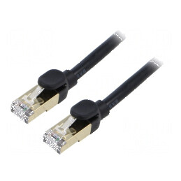 Cablul patch F/UTP 7 litat Cu PVC negru 1,5m 28AWG | Electronic-mag.ro | Componente Electronice
