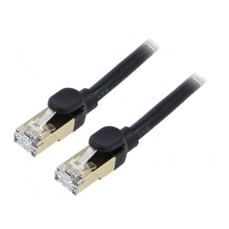 Cablul patch F/UTP 7 litat Cu PVC negru 1,5m 28AWG | Electronic-mag.ro | Componente Electronice