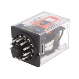 Releu electromagnetic 3PDT 24VDC 10A soclu | Electronic-mag.ro | Componente Electronice