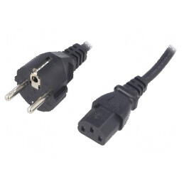 Cablu electric 3x0,75mm2 CEE 7/7 cu mufă IEC C13 mamă PVC 1,8m | Electronic-mag.ro | Componente Electronice