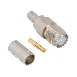 Conector UHF Mini Mufă Mamă Drept Lipire Crimpat pe Cablu | Electronic-mag.ro | Componente Electronice