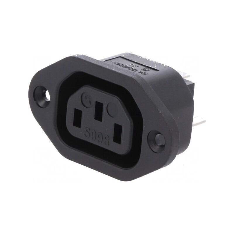 Conector alimentare AC 10A 250VAC IEC 60320 soclu mamă 40mm | Electronic-mag.ro | Componente Electronice