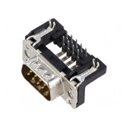 D-Sub 9 PIN soclu tată unghi 90° THT UNC 4-40 | Electronic-mag.ro | Componente Electronice