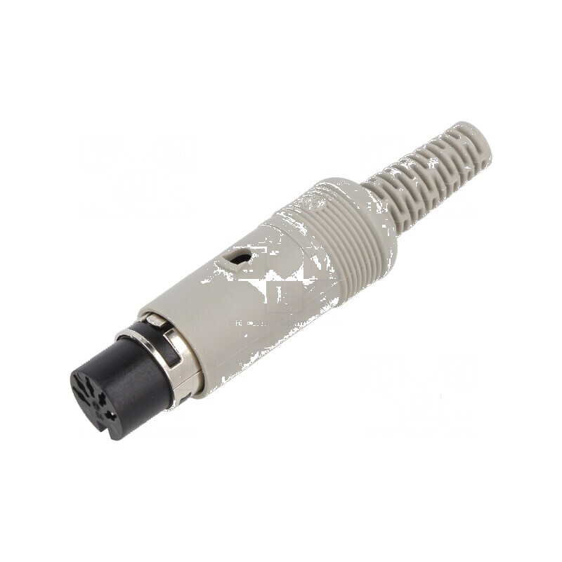 Conector DIN mufă mamă 3 pini 180° drept pe cablu | Electronic-mag.ro | Componente Electronice