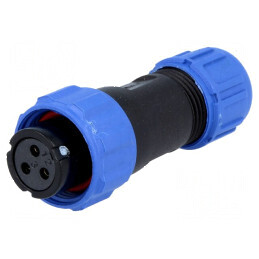 Mufă SP13 mamă PIN 3 IP68 13A pentru lipire pe cablu 250V | Electronic-mag.ro | Componente Electronice