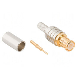 Conector MCX mufă tată drept 50Ω pentru cablu PTFE aurit | Electronic-mag.ro | Componente Electronice