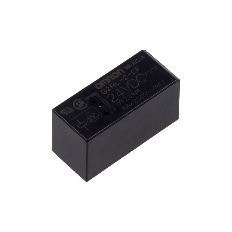 Releu electromagnetic DPDT 24VDC, contacte max 8A | Electronic-mag.ro | Componente Electronice