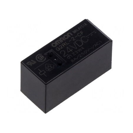 Releu electromagnetic DPDT 24VDC, contacte max 8A | Electronic-mag.ro | Componente Electronice