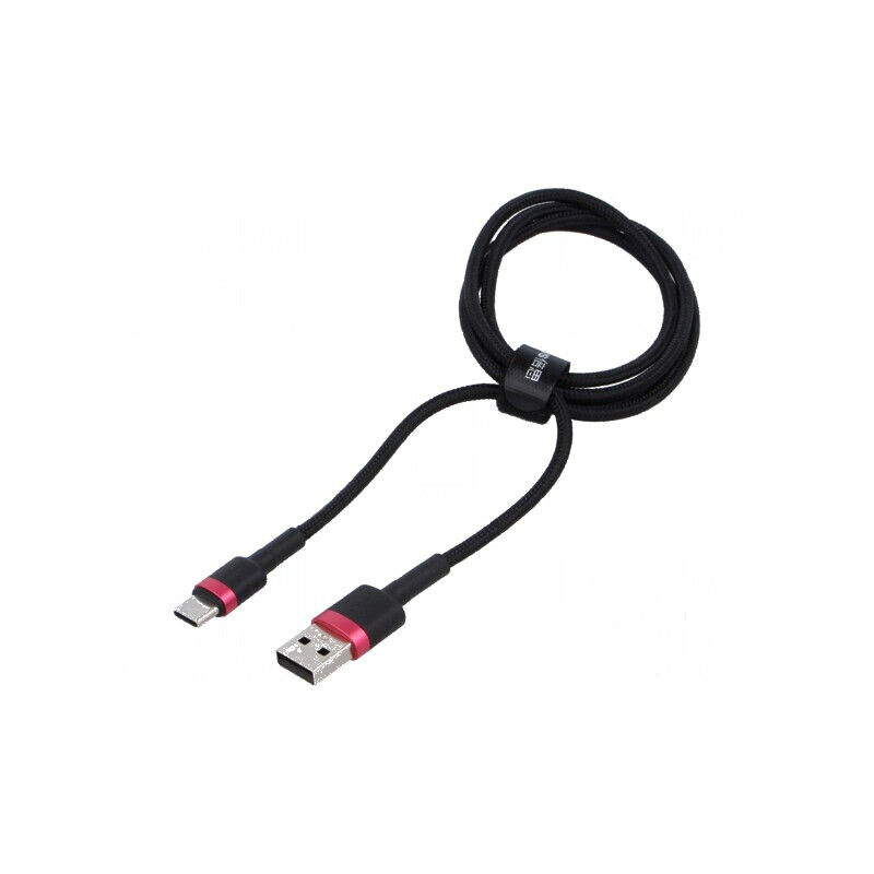 Cablu USB 2.0 A la C, 1m, negru, 3A | Electronic-mag.ro | Componente Electronice
