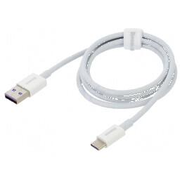 Cablu USB A la USB C 1m alb 66W Quick Charge | Electronic-mag.ro | Componente Electronice