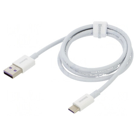 Cablu USB A la USB C 1m alb 66W Quick Charge | Electronic-mag.ro | Componente Electronice