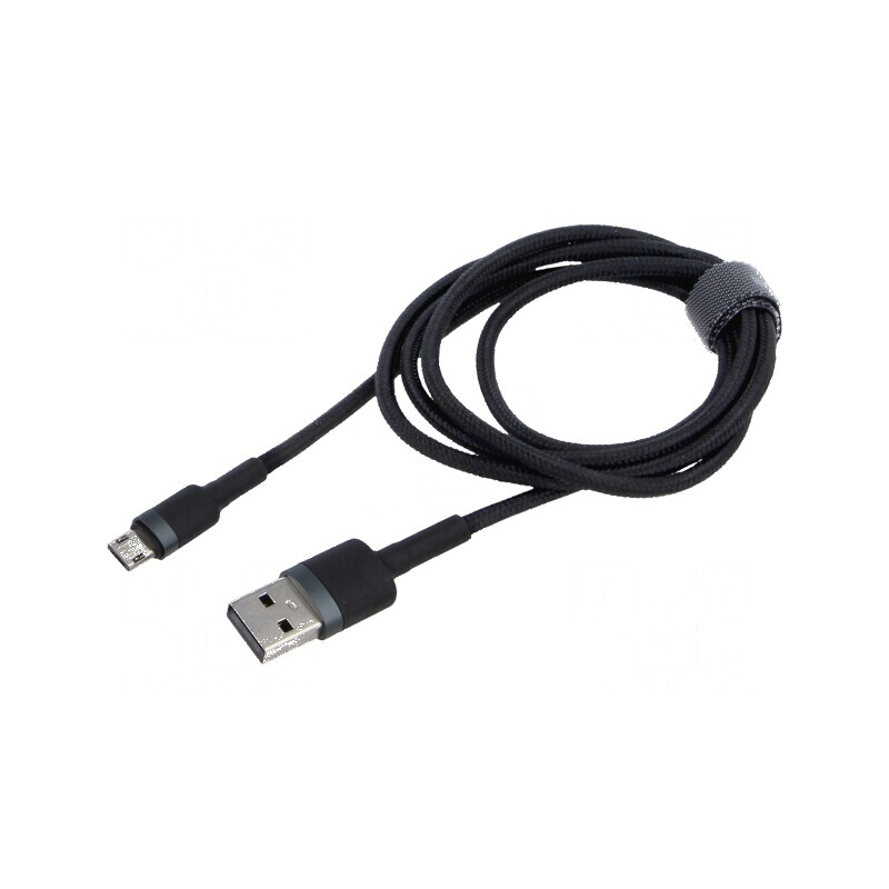 Cablu USB 2.0 High Speed 1m Negru Textil 2,4A | Electronic-mag.ro | Componente Electronice Cablu USB 2.0 High Speed 1m Negru Textil 2,4A | Electronic-mag.ro | Componente Electronice