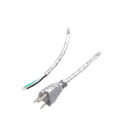 Cablu 3x18AWG NEMA 5-15 (B) 2m gri 10A 125V PVC | Electronic-mag.ro | Componente Electronice