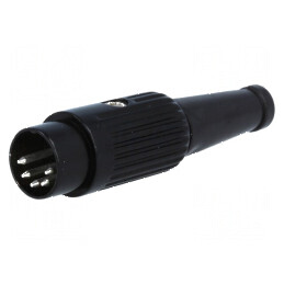 Conector DIN mufă tată 5 pini 180° drept pe cablu | Electronic-mag.ro | Componente Electronice