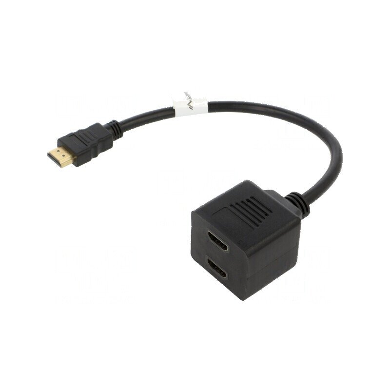 Adaptor HDMI 1.4 cu 2 socluri, 0,2m, negru, ABS | Electronic-mag.ro | Componente Electronice